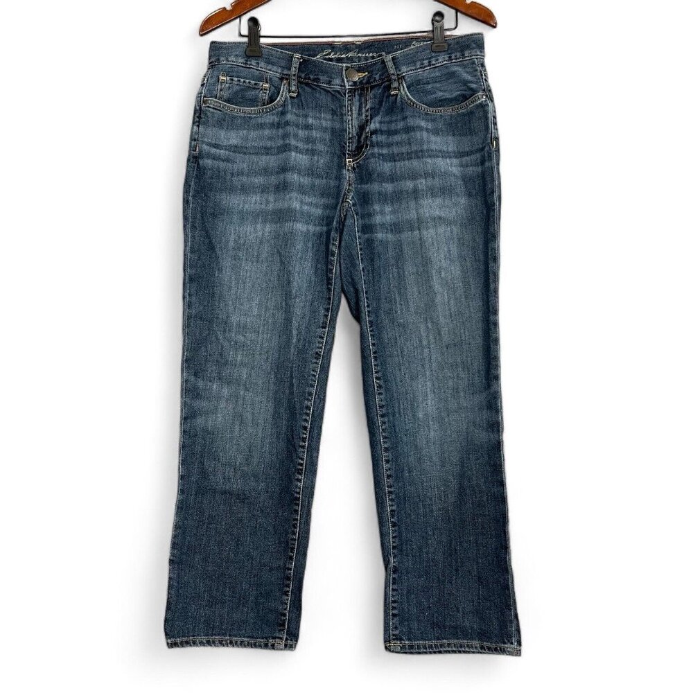 Eddie Bauer Jeans Women Size 6 Blue Boyfriend Relaxed Fit Mid Rise Faded Cotton